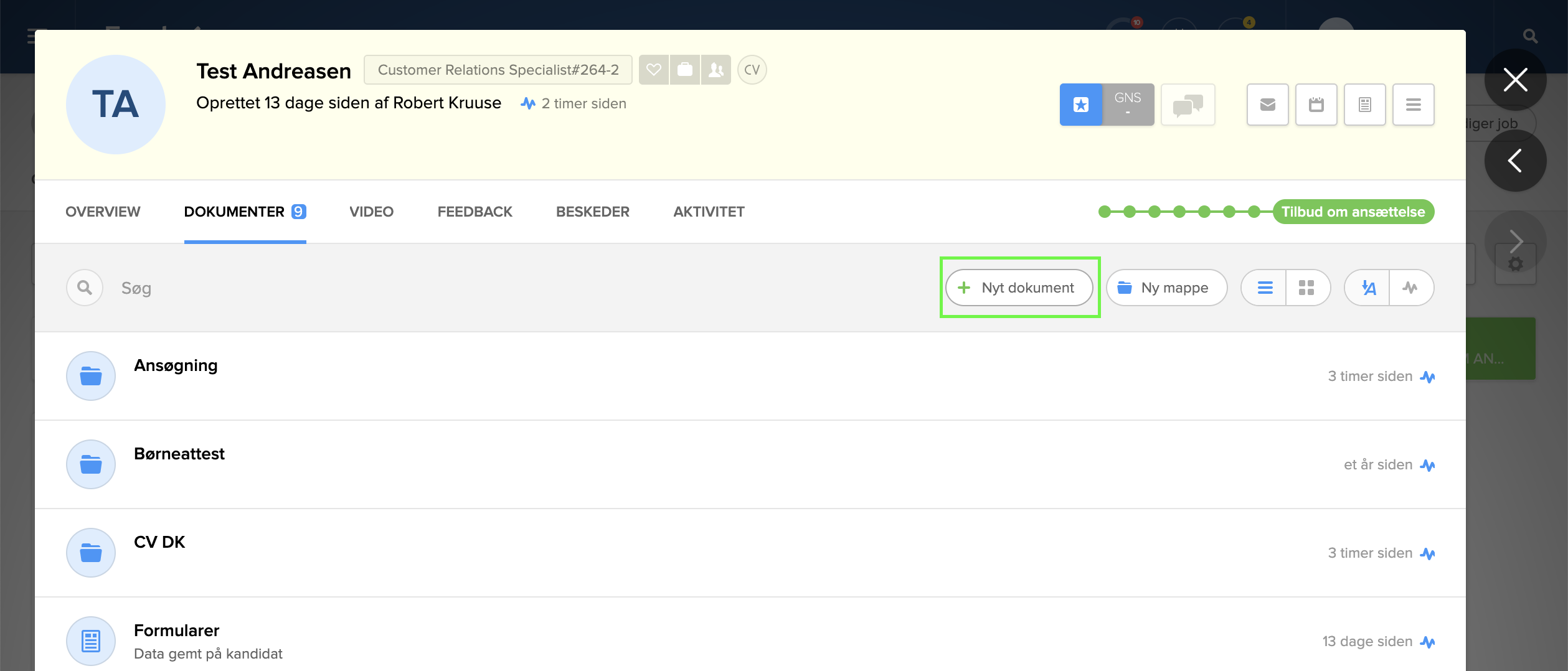 Send dokument til digital underskrift Emply