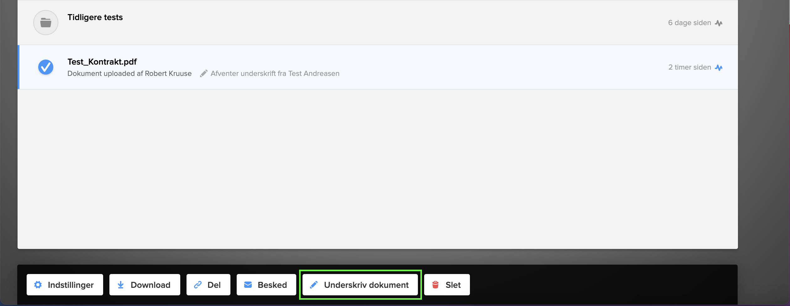 Send dokument til digital underskrift Emply
